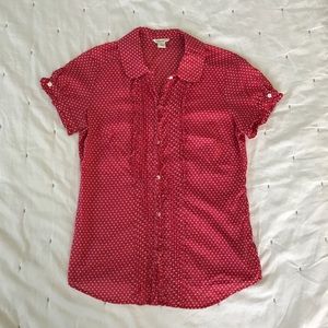 American Eagle Outfitters ruffle button down